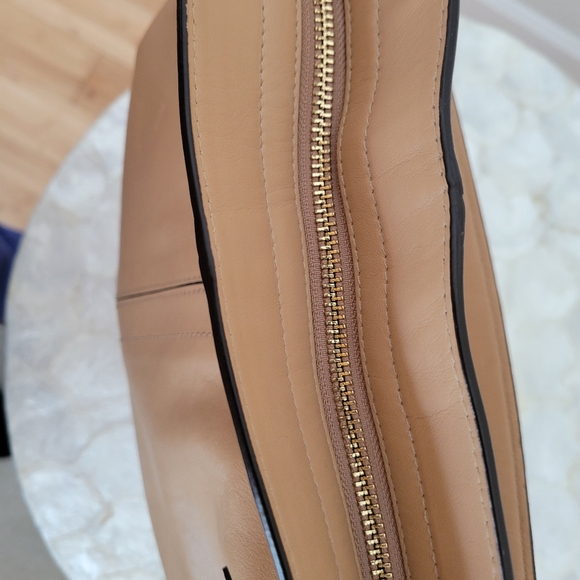 Coach Leather Collette Shoulder Bag Tan with Reptile skin Strap - Picture 6 of 9